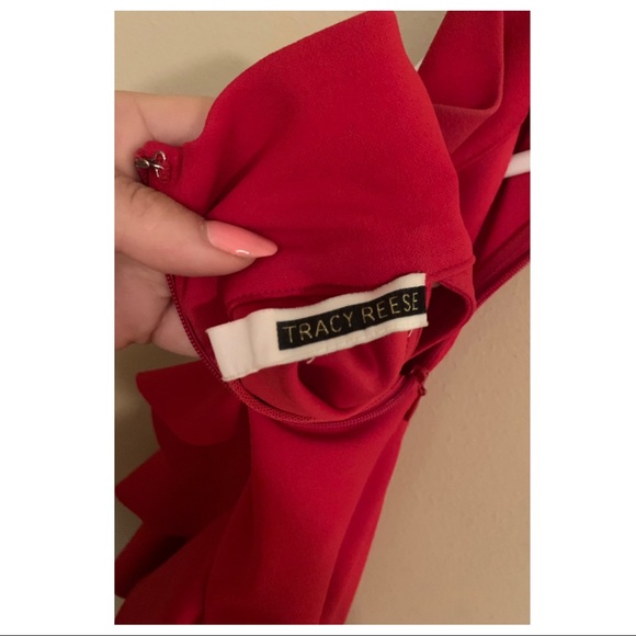 Tracy Reese Red Cold Shoulder Dress - Picture 6 of 6